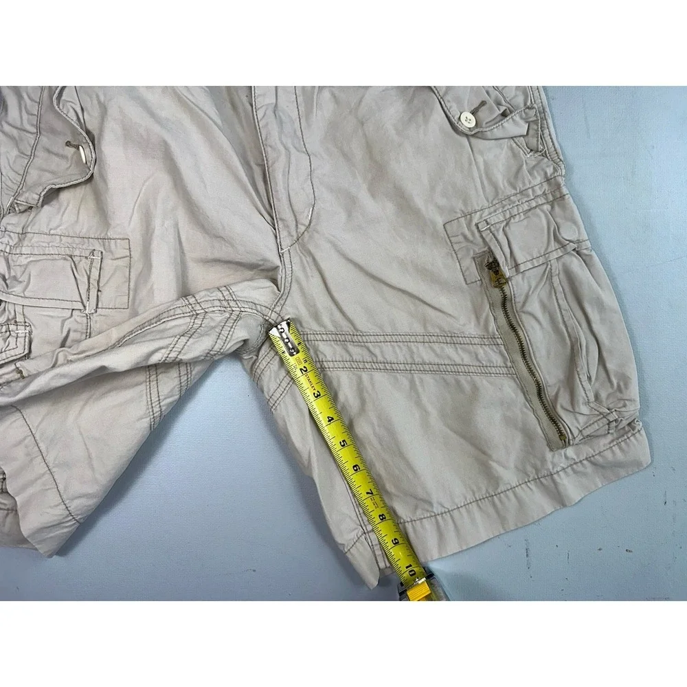 Polo Ralph Lauren Beige Beige Khaki Cargo‎ Shorts Men's Size 33 Y2K Baggy